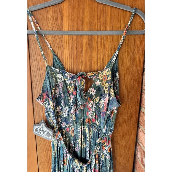 Angie Floral Maxi Sundress  NWT Ladies Large 59"Boho Keyhole Tiered Skirt - Picture 8 of 14